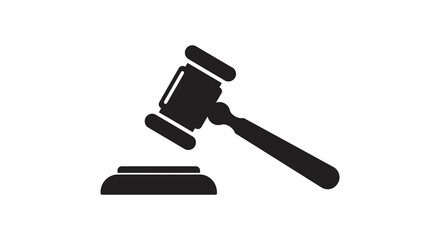 A black gavel and sounding block a symbol of law silhouette