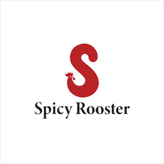 Spicy Rooster Logo with Red letter 'S' and Rooster Icon
