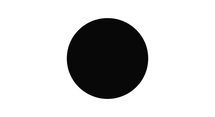 Simple black oval shape on a white background a stark silhouette