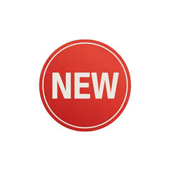 A red ribbon with shop now text and geometric shapes on a white background for advertisement use