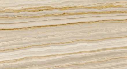 Natural beige marble stone texture with swirling golden and white veins