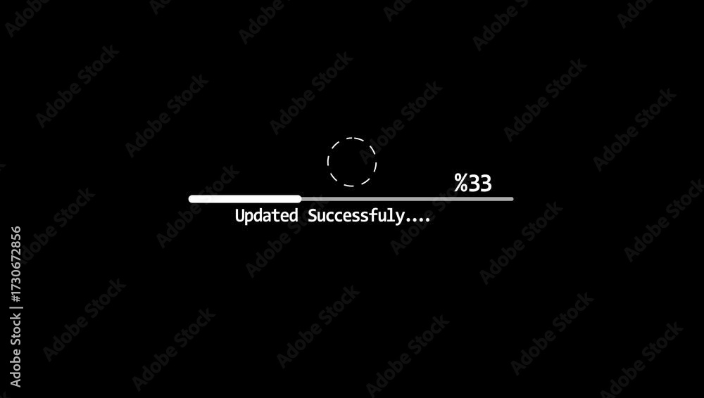 Wall mural a mouse clicking on the software update button with progress bar showing the updating animation, 4k.