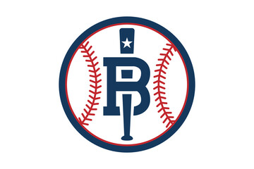 Baseball logo featuring a bat and the letters 