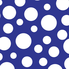 White background with blue polka dots. Polka dots seamless pattern