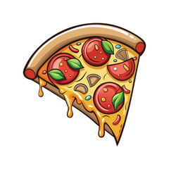 Pizza Slice with Toppings Vector Illustration