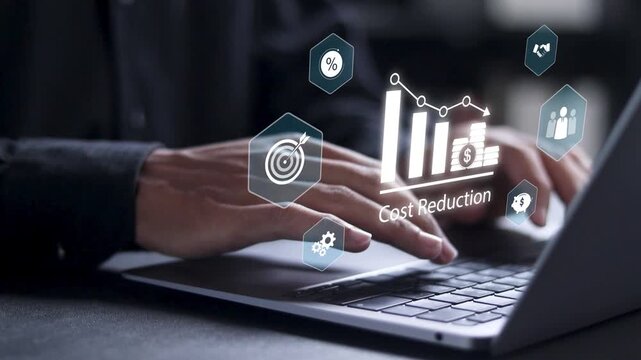Cost reduction business finance concept. Budget management and cost management. Optimization, Strategy, Economic cost savings. Financial analysis to reduce business costs.