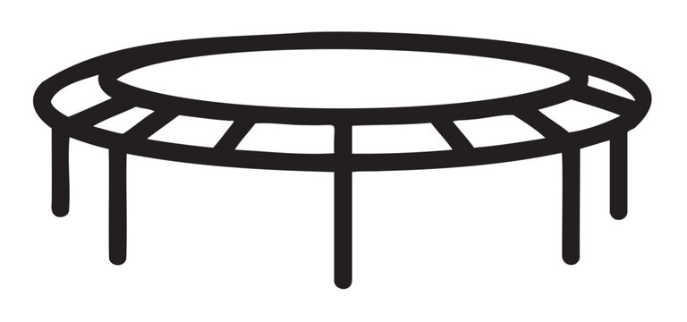 Simple black and white trampoline icon illustration - stock vector