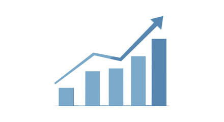 Rising bar graph depicting growth and progress a striking silhouette