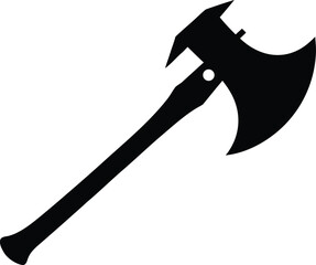 Black Axe Silhouette, Axe Icon Vector, Minimalist Axe Vector Silhouette, Axe Silhouette Flat Illustration.