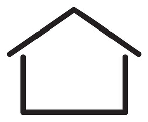 Minimalist black house outline with simple roof design - stock vector