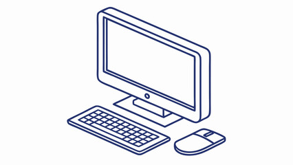 Computer Monitor Keyboard and Mouse Illustration desktop computer