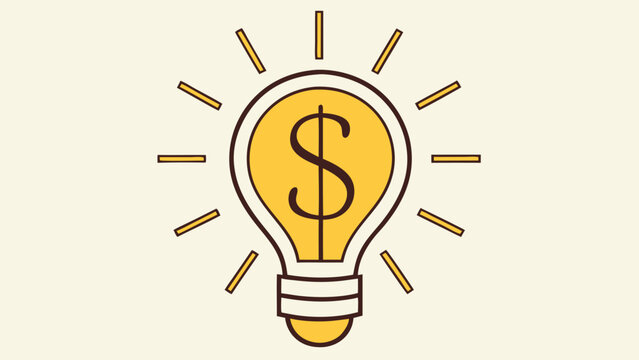 Light bulb with dollar sign inside money finance
