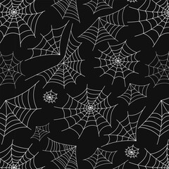 Halloween spiderweb repeat design, simple and creepy. Perfect for seamless textile prints, invitations, stickers, packaging and printable digital papers.