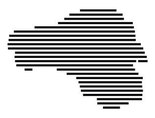 Symbol Map of the city Korntal-Münchingen (Baden-Württemberg, Germany) showing the area of the city with just a few black horizontal lines