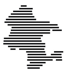Symbol Map of the city Korb (Baden-Württemberg, Germany) showing the area of the city with just a few black horizontal lines