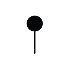 Black Silhouette of a Round Lollipop on Transparent Background, Candy Sweet
