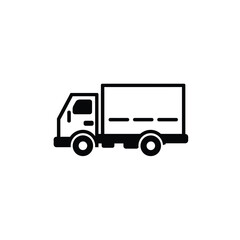 Black Silhouette Truck, Automobile on Transparent Background Isolated Delivery Vehicle Icon