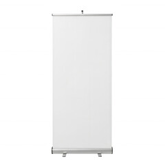 White banner stand display isolated on a transparent background blank