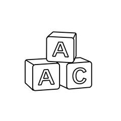 ABC Alphabet Blocks Icon – Educational Toy Building Cubes for Kids