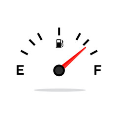Fuel Gauge Showing Near Full Tank – Car Dashboard Gas Indicator