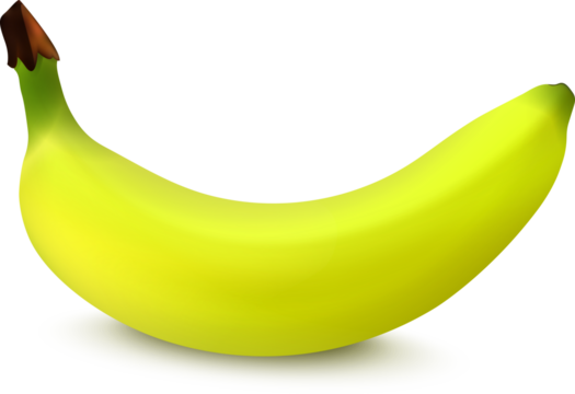 illustration of a half ripe banana 