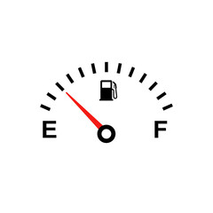 Fuel Gauge Showing Near Full Tank &ndash; Car Dashboard Gas Indicator