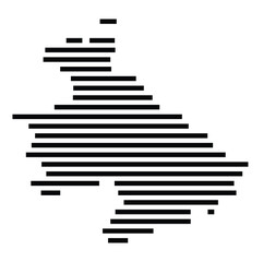 Symbol Map of the city Sulzbach-Rosenberg (Bayern, Germany) showing the area of the city with just a few black horizontal lines