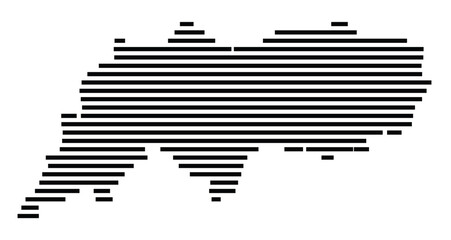 Symbol Map of the city Starnberg (Bayern, Germany) showing the area of the city with just a few black horizontal lines