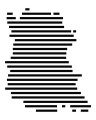 Symbol Map of the city Waldkirchen (Bayern, Germany) showing the area of the city with just a few black horizontal lines