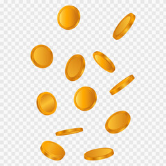 falling gold coins transparent png
