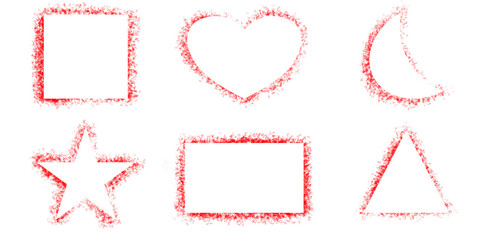 Red Grunge Shapes Set PNG