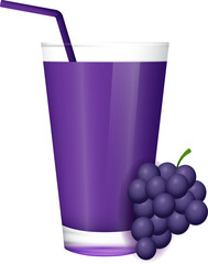 glass of grapes with straw