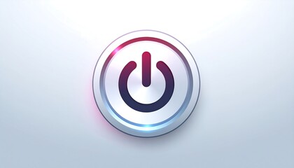Metallic power button graphic