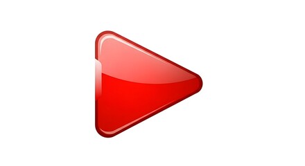 Play Button Icon Red Triangle.