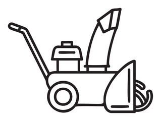 Illustration of a snow blower machine with handle and wheels - stock vector