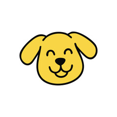 Happy Yellow Puppy Doodle. This adorable illustration features a cheerful canine character, symbolizing joy and friendliness. Its bright hue adds a touch of warmth.
