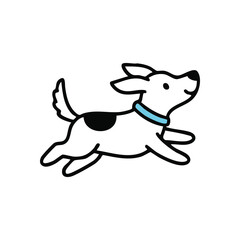 Joyful Canine Dash Art. Vibrant illustration of a cheerful pet sprinting forward. This adorable pup symbolizes pure happiness, youthful energy, and carefree exploration.