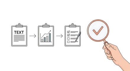 Process of document review and approval isolated on white background