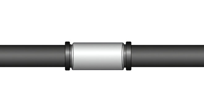 Metal connector for black pipes in modern industrial design  