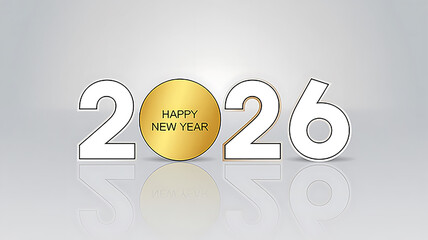 Modern new year celebration graphic with golden circle clean