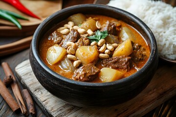 Rich and Aromatic Thai Massaman Beef Curry with Potatoes and Peanuts