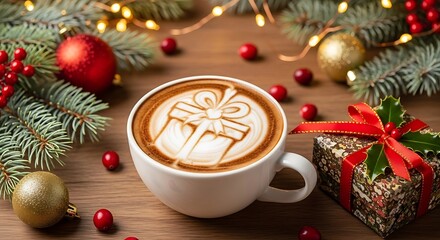 Festive Christmas Latte Art.