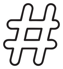 Fototapeta premium Black hashtag symbol on white background - stock vector