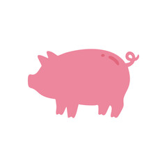 Simple Pink Pig Design. An adorable rosy swine illustration. Represents innocence, good luck, and prosperity. A clean, charming animal graphic for various creative needs.