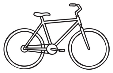 Obraz premium Outline drawing of a bicycle with simple geometric design - stock vector
