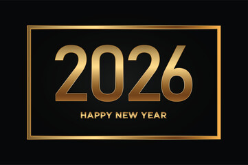 Happy New Year 2026. Elegant year number design for Happy New Year 2026 celebration. 2026 poster, banner design.