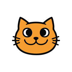 Cute Orange Cat Head Illustration. A delightful vector illustration of a happy orange kitty, radiating warmth and playful charm. Perfect for children's designs and cheerful themes.