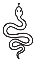Naklejka premium Minimalist snake line drawing with curved tail - stock vector