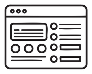 Fototapeta premium Simple web interface with icons and text layout - stock vector