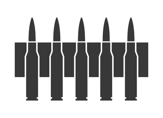 Machine gun belt icon. Cartridge belt, symbol of army or war. Cartridges, attributes of soldiers, shooting or automatic firearms. Raster icon.